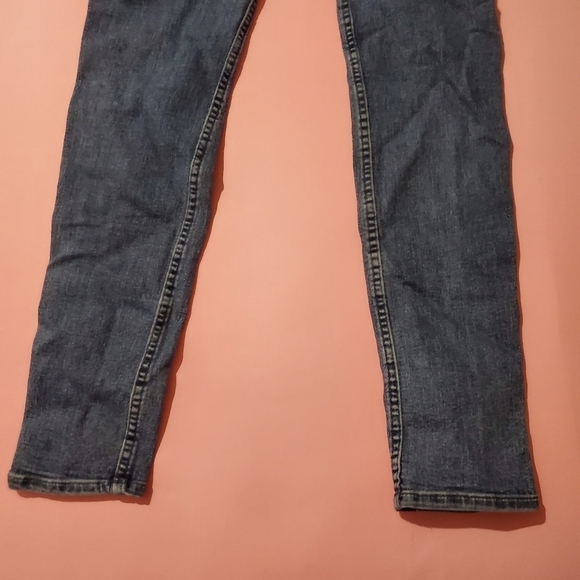 H&M Divided Blue Jean Dark Red Burgandy Velvet Stripe - Picture 7 of 8